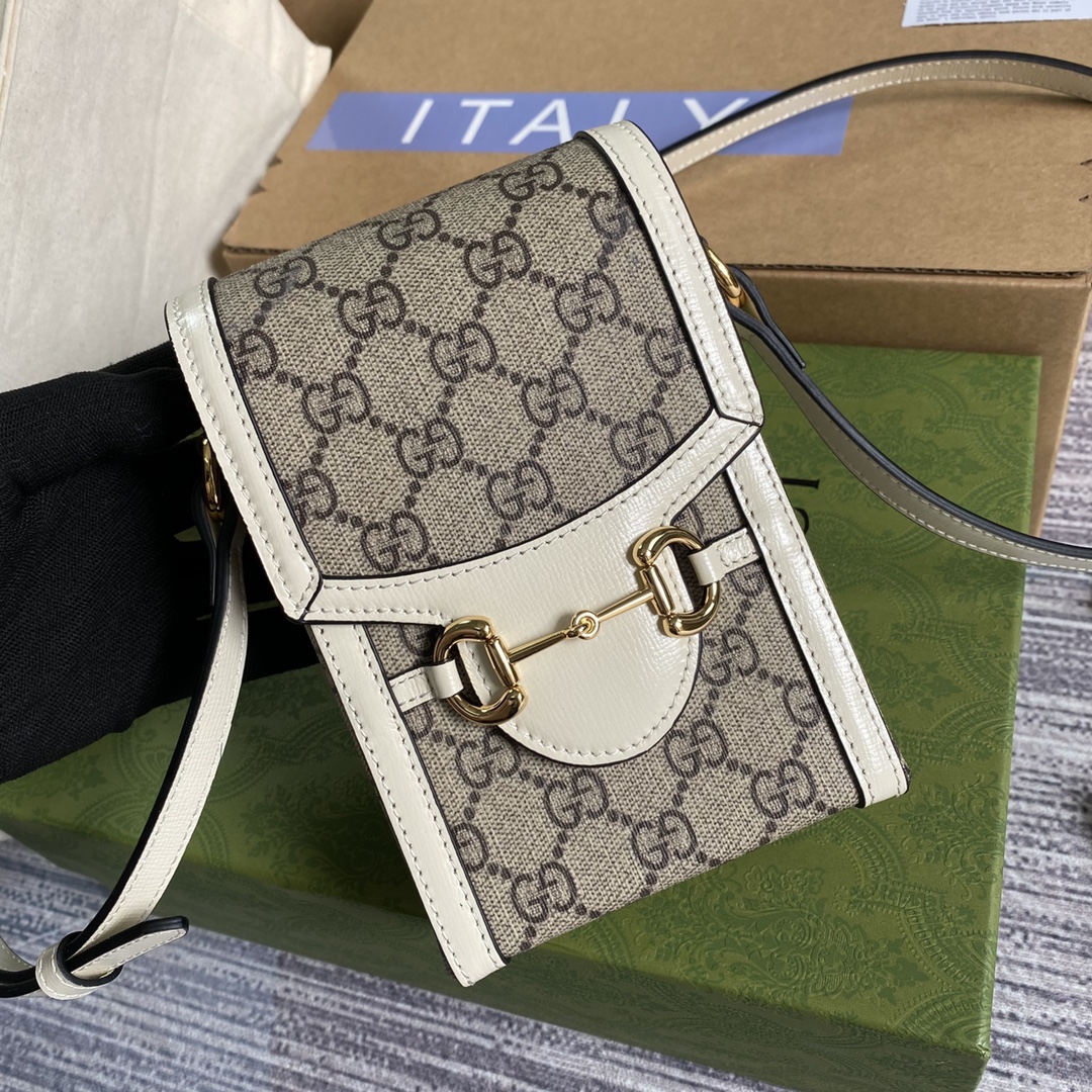 Gucci Horsebit 1955 Mini Shoulder Bag 625615 White